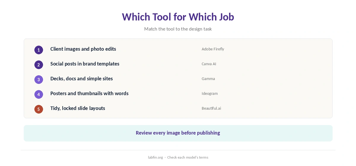Which AI design tool fits which design job