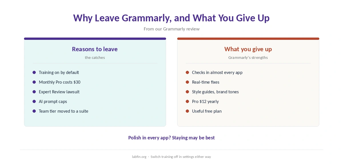 Why people leave Grammarly and what they give up