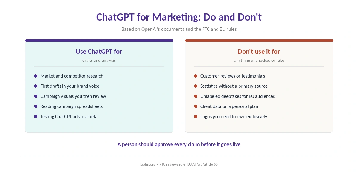 Which marketing teams ChatGPT suits and when another tool or more checking fits better