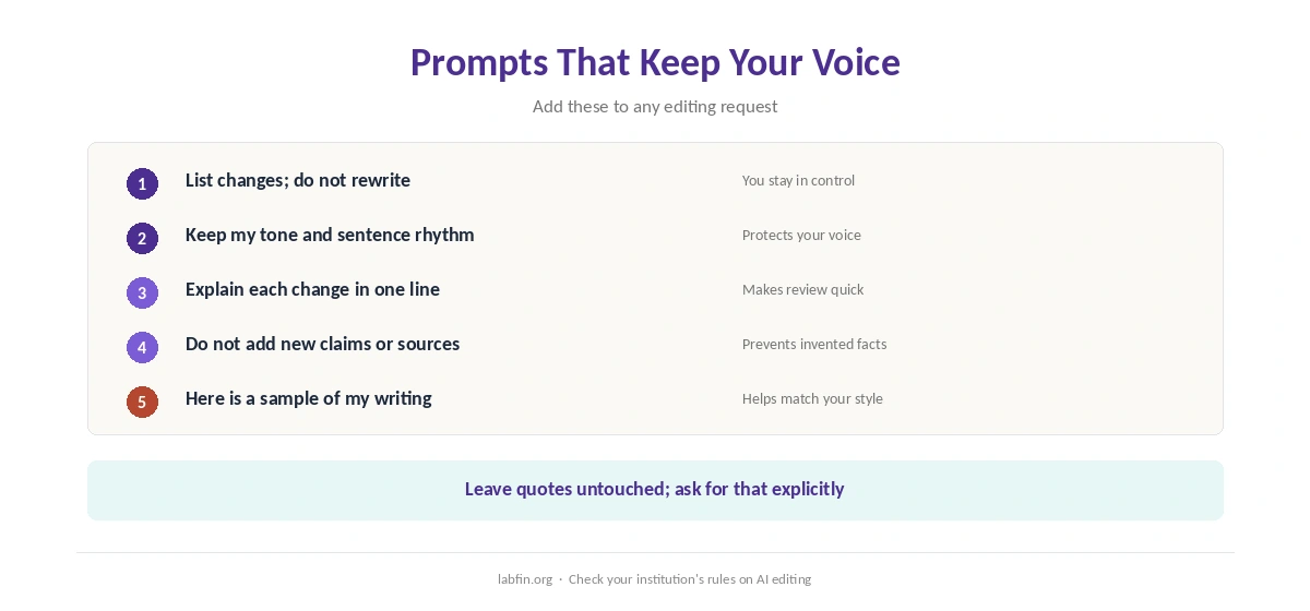 Editing prompts that keep your voice and show every change