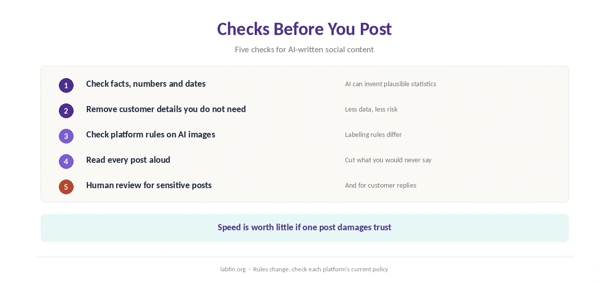 Checks before you post AI-written social content